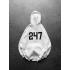 247 3 İPLİK ŞARDONLU KAPUŞONLU SWEAT BEYAZ