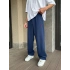 KUMAŞ BAGGY KALIP PAÇA LASTİKLİ PLO EŞOFMAN ALTI LACİVERT