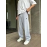 BAGGY KALIP PAÇA LASTİKLİ PLO EŞOFMAN ALTI GRİ