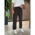 BAGGY KALIP TENSEL KUMAŞ DS PANTOLON KAHVE