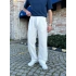 BAGGY KALIP KETEN KUMAŞ ŞERİTLİ DS PANTOLON BEYAZ