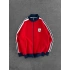 AR BASKI 3 İPLİK PAMUKLU HIRKA KIRMIZI