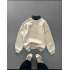 BOYUNLUK DETAY 3 İPLİK PAMUKLU KUMAŞ NAKIŞLI SWEAT KREM