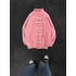 CHİN OVERSİZE 3 İPLİK PAMUKLU HIRKA PEMBE