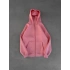 ÇİFT KAPÜŞONLU BASİC OVERSİZE 3 İPLİK PAMUKLU HIRKA PEMBE