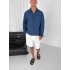 Gİ KETEN CEPLİ GÖMLEK KETEN ŞORT KOMBİN MAVİ