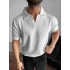 KENDILIĞINDEN DESENLI POLO YAKA TIŞÖRT BEYAZ