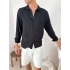 KETEN CEPLİ GG OVERSİZE GÖMLEK SİYAH