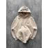 NAKIŞLI 3 İPLİK PAMUKLU KUMAŞ OVERSİZE STW SWEAT KREM