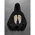 PULLU KANAT 3 İPLİK PAMUKLU KUMAŞ SWEAT SİYAH