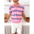 RETRO ÇİZGİLİ GG TİŞÖRT PEMBE
