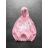 SUP BASKI 3 İPLİK PAMUKLU KUMAŞ OVERSİZE SWEAT PEMBE