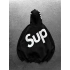SUP BASKI 3 İPLİK PAMUKLU KUMAŞ OVERSİZE SWEAT SİYAH