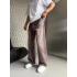 SÜPER BAGGY PARÇA ŞERİTLİ KOT PANTOLON KAHVE