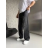 SÜPER BAGGY PARÇA ŞERİTLİ KOT PANTOLON SİYAH