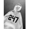 247 3 İPLİK ŞARDONLU KAPUŞONLU SWEAT BEYAZ