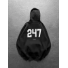 247 3 İPLİK ŞARDONLU KAPUŞONLU SWEAT SİYAH
