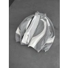 3 İPLİK OVAL PARÇALI YAKALI HIRKA GRİ