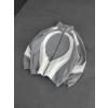 3 İPLİK OVAL PARÇALI YAKALI HIRKA GRİ
