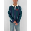 3 İPLİK PAMUKLU KUMAŞ ARS ŞERİTLİ POLO YAKA SWEAT