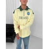 3 İPLİK PAMUKLU KUMAŞ BRASİL YARIM FERMUAR SWEAT