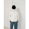 3 İPLİK PAMUKLU KUMAŞ NK YARIM FERMUAR SWEAT BEYAZ