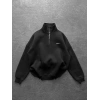 3 İPLİK PAMUKLU KUMAŞ NK YARIM FERMUAR SWEAT SİYAH