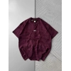 YIKAMALI KUMAŞ STW NAKIŞLI OVERSİZE TSHİRT BORDO