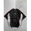 BISIKLET YAKA NK TN YANDAN PARÇALI OVERSIZE TSHIRT SİYAH