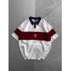 POLO YAKA BARCA ORTA PARÇALI OVERSIZE TSHIRT BEYAZ