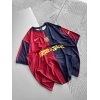 BİSİKLET YAKA NK BARCA NAKIŞLI FORMA OVERSİZE TSHİRT BORDO