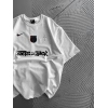 BİSİKLET YAKA NK BARCA HOLOGRAM OVERSİZE TSHİRT BEYAZ
