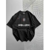 BİSİKLET YAKA NK BARCA HOLOGRAM OVERSİZE TSHİRT SİYAH