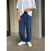 2 İPLİK KUMAŞ BAGGY KALIP PAÇA LASTİKLİ PLO EŞOFMAN ALTI LACİVERT