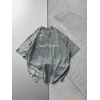 BISIKLET YAKA YIKAMALI KUMAŞ ETHEREAL OVERSIZE TSHIRT GRİ