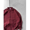 POLO YAKA MODAL KUMAŞ OVERSIZE GÖMLEK BORDO