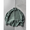 POLO YAKA MODAL KUMAŞ OVERSIZE GÖMLEK YEŞİL
