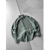 POLO YAKA MODAL KUMAŞ OVERSIZE GÖMLEK YEŞİL