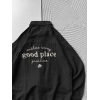 GOOD PLACE OVERSIZE GÖMLEK SİYAH