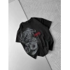 BİSİKLET YAKA EJDER TRAPSTAR NAKIŞ TSHİRT SİYAH