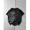 BİSİKLET YAKA EJDER TRAPSTAR NAKIŞ TSHİRT SİYAH