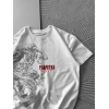 BİSİKLET YAKA EJDER TRAPSTAR NAKIŞ TSHİRT BEYAZ
