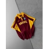 BİSİKLET YAKA FUL PARCALİ BRASİL NAKIS TSHİRT BORDO