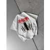 KABARTMA BASKI HS OVERSİZE TSHİRT BEYAZ