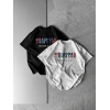 TRAP KABARTMA BASKI HS OVERSİZE TSHİRT SİYAH