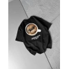 BREW LABS KAHVE BASKI OVERSİZE TSHİRT SİYAH