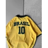 BRASİL 10 POLO YAKA OVERSİZE TSHİRT SARI