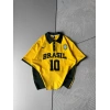BRASİL 10 POLO YAKA OVERSİZE TSHİRT SARI