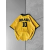 BRASİL 10 POLO YAKA OVERSİZE TSHİRT SARI