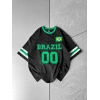 BRASİL 00 POLO YAKA OVERSİZE TSHİRT SİYAH
